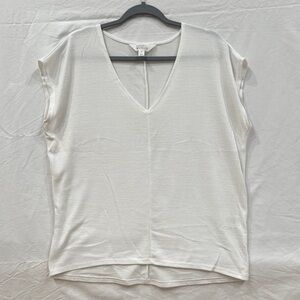 White V-Neck Women's Top
